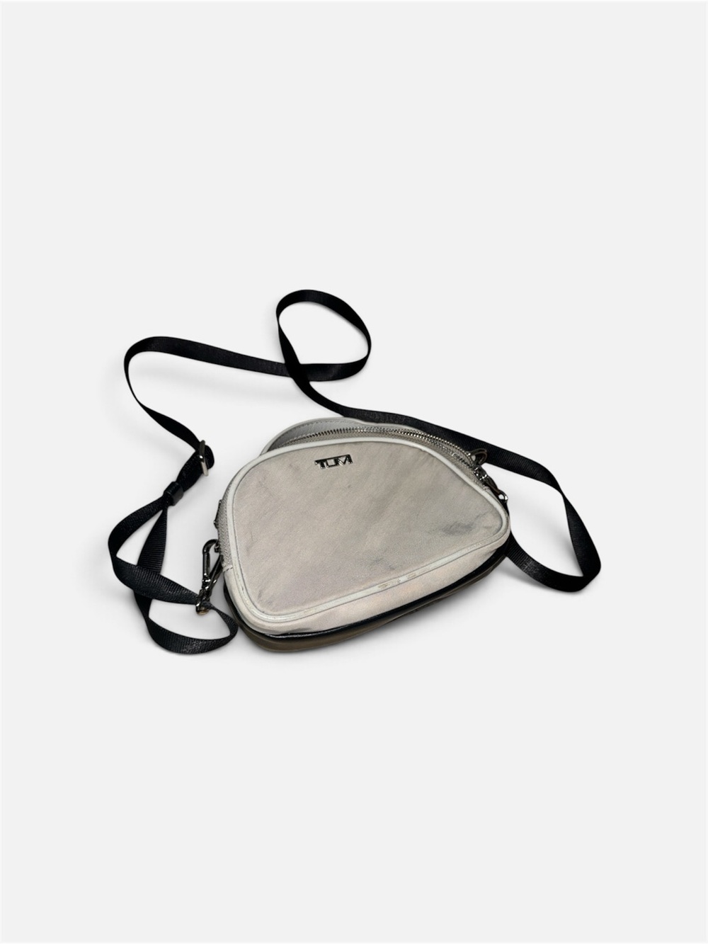 Tumi Silver and Black Crossbody Belt Bag